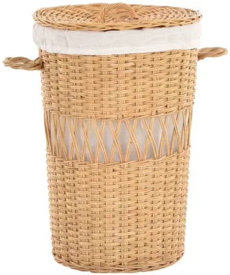 Produktbild von KRINES HOME Wäschekorb rund aus Rattan -  in DE (Honig)