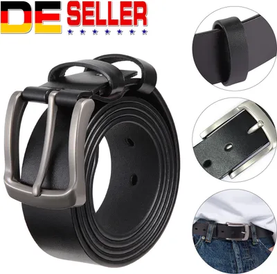 Produktbild von Ledergürtel Herren Gürtel aus Leder 4 cm breit, Schwarz