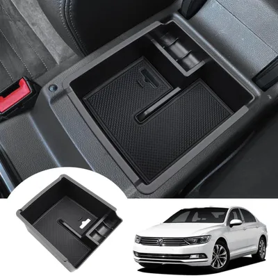 Image de Boîte de rangement pour console centrale, compatible avec les modèles Passat B8 et Arteon, en plastique ABS