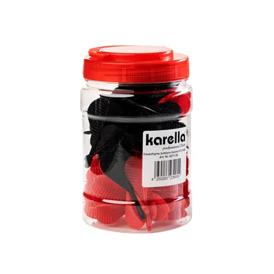 Produktbild von Ersatzflights Softdarts Karella 50 St. mit 2BA Gewinde, rot, schwarz