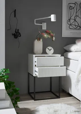 Produktbild von Nachtkommode HAMILTON mit 2 Schubladen 40x65x38,5 cm
