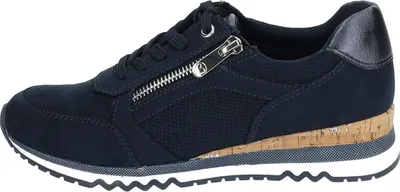 Produktbild von MARCO TOZZI Damen Schnürschuh Korkoptik Sneaker Reißverschluss 2-23781-41, Größe:42 EU, Farbe:Blau