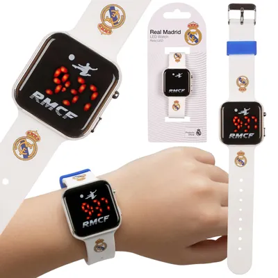 Produktbild von Real Madrid LED-Armbanduhr für Jungen, weiße Digitaluhr mit Datum und Uhrzeit