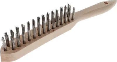 Image de Osborn brosse métallique 2 rangées - Brosse métallique à main avec manche en bois - Brosse en acier, fil d'acier droit