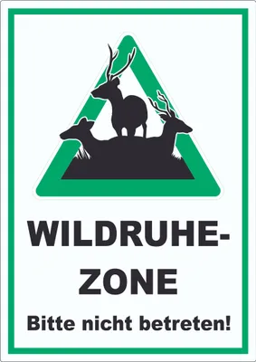 Produktbild von Wildruhezone Hirsche Schild A6 Rückseite selbstklebend