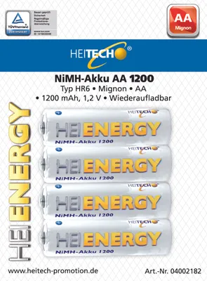 Produktbild von NIMH-Akkus HR6/Mignon/AA, 1.200 maH