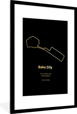 Produktbild von MuchoWow® Gerahmtes Poster Baku - Formel 1 - Rennstrecke 60x90 cm - Poster mit Schwarzem Bilderrahmen Wandposter Rahmen Foto Bilder - Dekoration - Wandposter Wohnzimmer - Hochwertig