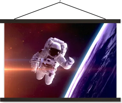 Produktbild von MuchoWow® Textilposter Weltraum - NASA - Erde - Jungen - Kinder - Kinder 120x80 cm mit schwarzem Rahmen - Wanddeko
