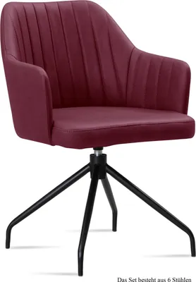 Produktbild von Armlehnstuhl drehbar (6er-Set) Dorena 58x81x60 Schwarz/Marsala