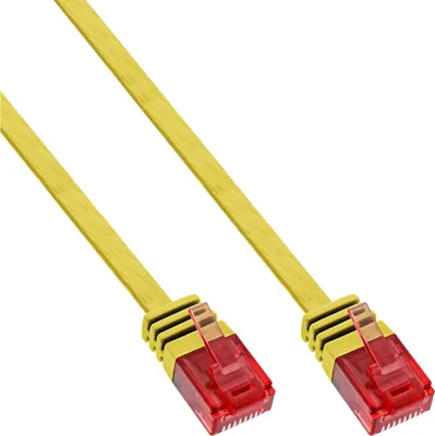 Produktbild von InLine Patchkabel flach, U/UTP, Cat.6, gelb, 2m, 2 m, Cat6, U/UTP (UTP), Gelb