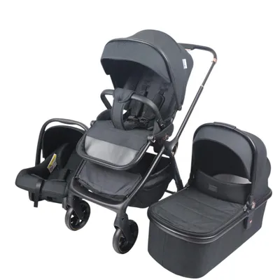 Produktbild von 3-in-1 Kinderwagen-Set (schwarz) stabil, komfortabel und sicher