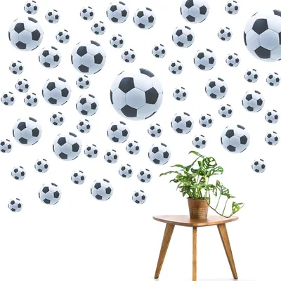 Productafbeelding van Wandsticker voetbal, zelfklevend, 4 vellen, 20 x 30 cm, wanddecoratie voor kinderkamers