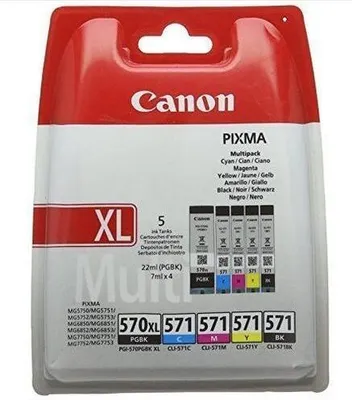 Produktbild von Canon PGI-570XL/CLI-571 PGBK, 22 ml, 7 ml, 5 Stück(e), Multipack