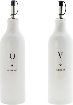 Produktbild von Bastion Collections Essig & Ölflasche WEISS im Set