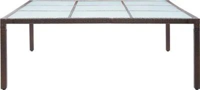 Obrázek produktu pro vidaXL Zahradní jídelní stůl hnědý 200×200×74 cm Poly ratan