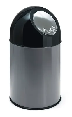 Produktbild von Abfallbehälter Kunststoff mit Pushdeckel 30 Liter metallic, schwarz (31004140)