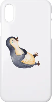Produktbild von Mr. & Mrs. Panda Iphone 10 Handyhülle Pinguin Lachen - Weiß - Geschenk, X, Witzig, Haha, Handy, Humor, Lol, Hülle, Cover
