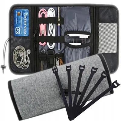 Produktbild von Wobell Reise-Organizer Tasche mit Kabelhaltern Grau