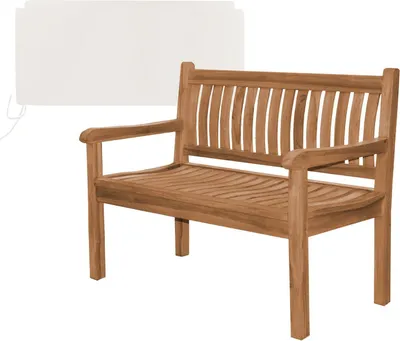 Produktbild von Gartenbank Arezzo Teak Massivholz 120 cm Creme