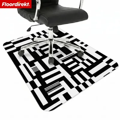 Zdjęcie produktu dla Mata ochronna pod krzesło biurowe, 80x118 cm, 5 mm, podkładka pod krzesło biurowe do podłóg twardych i dywanów, specjalny PVC, czarny wzór