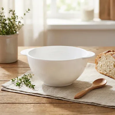 Zdjęcie produktu dla bulionówka talerz do zupy głęboki talerz 500 ml szkło hartowane biała bulionówka, Obraz wygenerowany przez AI