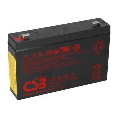 Zdjęcie produktu dla Wysokoprądowy akumulator kwasowo-ołowiowy CSB HRL634W - 6V 8,2Ah Faston 6,3mm