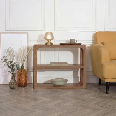Produktbild von riess-ambiente Konsolentisch ELEMENTS 90cm braun honey finish massives Mangoholz Regal