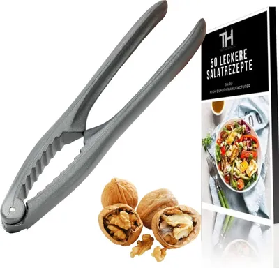 Produktbild von Thiru Nussknacker mit edlem Holzgriff - Ideal für Walnüsse - Knacken ohne Kernzerquetschung - Walnussknacker – Basic Anthrazit