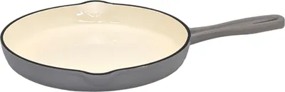 Produktbild von osoltus Gusseisen-Pfanne emailliert 26 cm Emaillierte Gusseisenpfanne Hellgrau