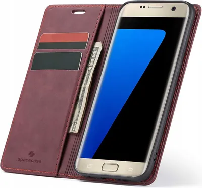 Immagine prodotto di SPACECASE Custodia flip a portafoglio per Galaxy S7 Edge Red