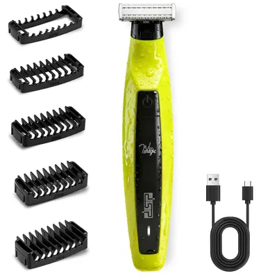 Imagen del producto de Afeitadora eléctrica resistente al agua, con cuchilla de acero inoxidable, para rostro, piernas y brazos
