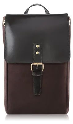 Produktbild von Vintage-Rucksack für Frauen aus Leinwand und echtem Leder Paolo Peruzzi SI-04-BR