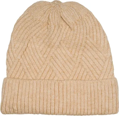Produktbild von styleBREAKER Damen Strickmütze mit Rautenförmigem Rippmuster und breitem Umschlag, Feinstrick Mütze, Strick Beanie 04024192
