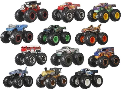 Produktbild von Mattel GGC61 - Hot Wheels - Monster Trucks - Die-Cast Fahrzeuge, 1:64, 12er Pack