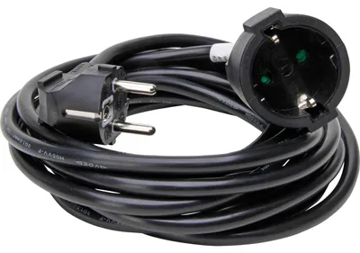 Produktbild von Kopp 143305046, 5 m, Drinnen, Type E/F, IP20, Schwarz, 1 AC-Ausgänge