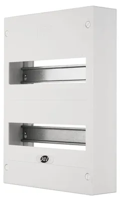 Produktbild von REV Verteilerkasten - Sicherungskasten Aufputz, Schaltschrank 2-reihig 24TE, 400V, 350x250x70mm, weiß