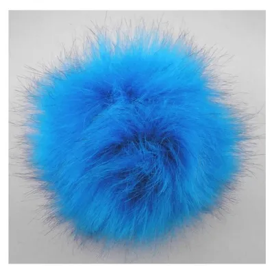 Produktbild von Pro Lana Kunstfell Pompon 12-14cm mit Druckknopf 016 blue