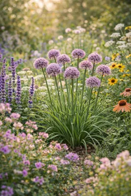 Produktbild von Stauden Gänge 1 x Allium ‚Little Sapphire' im 1 Liter Topf - Zierlauch - Ein kleines Highlight mit großer Leuchtkraft - Bienenfreundlich - Dauerblüher