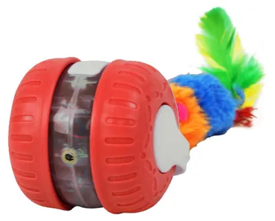 Produktbild von OKWISH Katzenspielzeuge, Automatischer Katzenball, Interaktives Katzenspielzeug, Spielball für Katzen, Elektrisches Spielzeug mit Licht & Geräuschen, Unterhaltung & Bewegung für Katzen, Rot