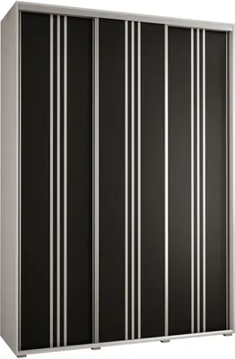 Produktbild von MEBLE KRYSPOL Davos 6 Schrank, drei Türen - 235,2x170x45 cm - Weiß Schwarz Silber