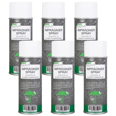 Produktbild von 6x Imprägnierspray 400ml atmungsaktiver Schutz vor Schmutz und Nässe für Textilien und Leder