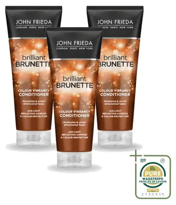 Obrázek produktu pro 3 balení kondicionéru John Frieda Brilliant Brunette pro suché vlasy, objem 250 ml - zásoba - 3 kusy