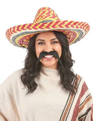 Obrázok produktu pre Sombrero Mexico slamený klobúk žlto-červeno-modrý - jedna veľkosť