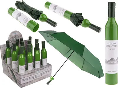 Produktbild von OOTB Taschen-Regenschirm Weißweinflasche