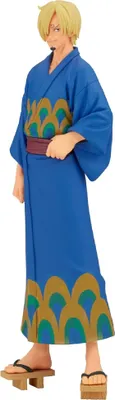 Produktbild von Banpresto One Piece Sanji Wanokuni Yukata Grandline Series Figur 17 Cm Blau Blau One Size