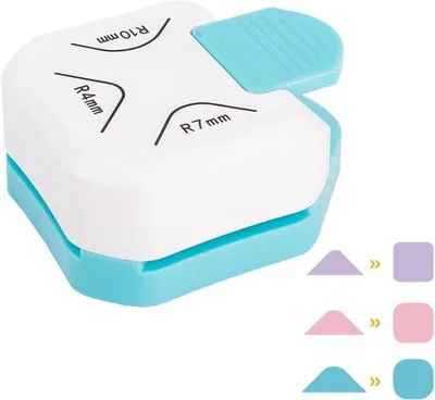 Produktbild von Eckenstanzer 3-in-1 - 4, 7 und 10 mm - Eckenabrunder - Papierstanzer - Eckenrunder für Papier, Karton, Fotos und Laminat - Weiß