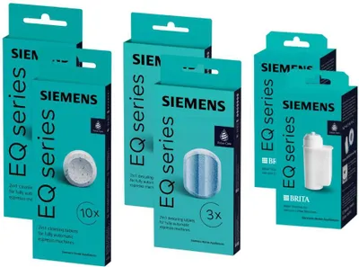 Produktbild von SIEMENS je 2 x TZ80001 TZ80002 TZ70003 Reinigungstabletten + Entkalkungstabletten + Wasserfilter für EQ Series