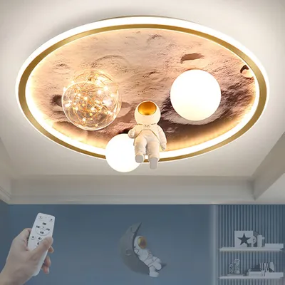 Produktbild von HMAKGG Kinderzimmer Deckenlampe Astronaut, 68 W LED, Ø 50 cm, Dimmbar