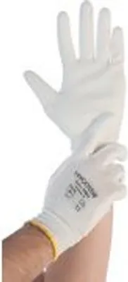 Obrázek produktu pro Hygostar 33817 Feinstrickhandschuhe Ultra Flex Hand weiß Gr. 6/XSPolyuretanBeschichtung Trägermaterial Nylon
