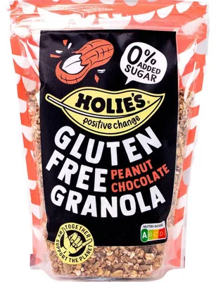 Immagine prodotto di Holie's Granola Peanut Chocolate senza glutine 330g - Muesli croccante con arachidi e cioccolato